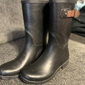 Black rain boots